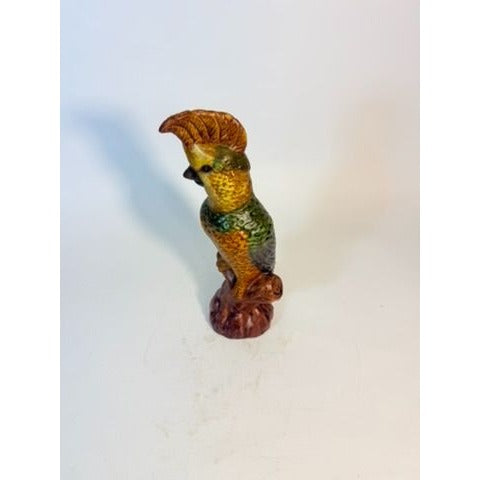 Majolica Cockatoo Statue Wildwood Accents Vintage Home Decor Decorative Accents