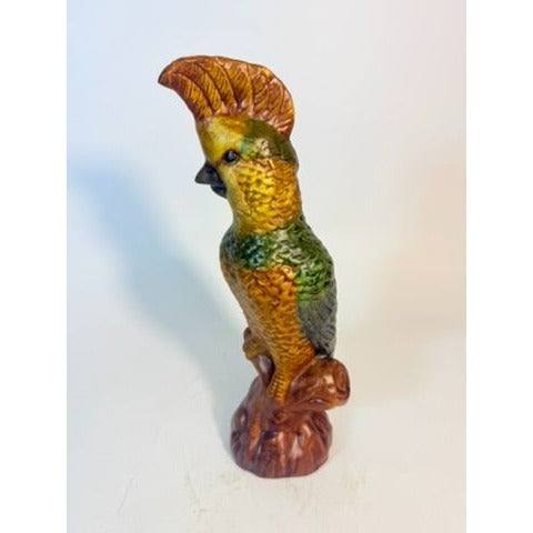 Majolica Cockatoo Statue Wildwood Accents Vintage Home Decor Decorative Accents