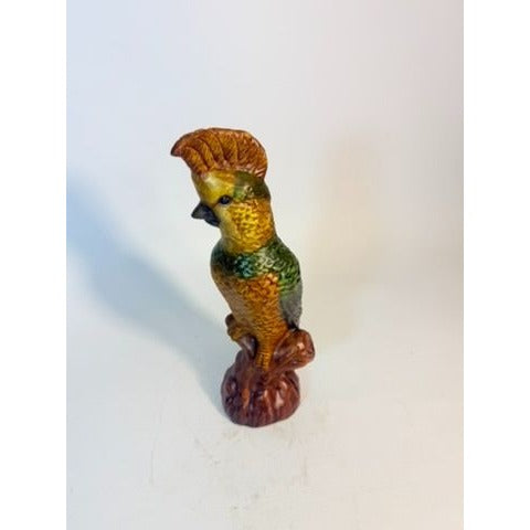 Majolica Cockatoo Statue Wildwood Accents Vintage Home Decor Decorative Accents