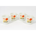 Mug Set 4 Fire King McDonalds Mug Good Morning Coffee Cup Anchor Hocking Milk Glass Collectible Childhood Vintage Golden Arch Sunshine