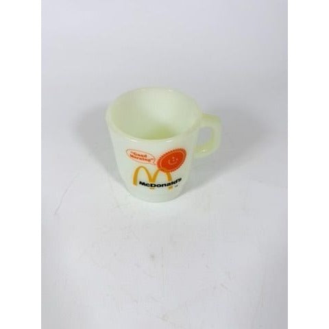 Mug Set 4 Fire King McDonalds Mug Good Morning Coffee Cup Anchor Hocking Milk Glass Collectible Childhood Vintage Golden Arch Sunshine