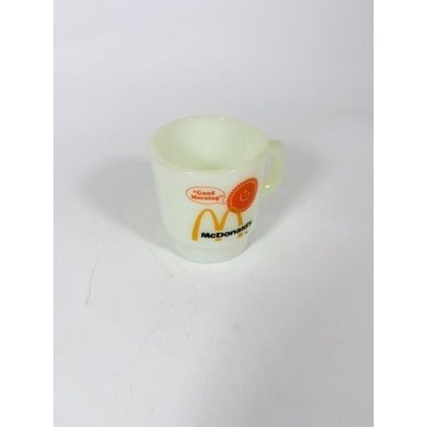 Mug Set 4 Fire King McDonalds Mug Good Morning Coffee Cup Anchor Hocking Milk Glass Collectible Childhood Vintage Golden Arch Sunshine