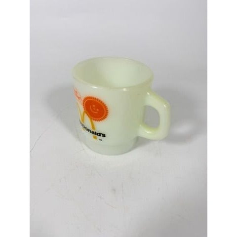 Mug Set 4 Fire King McDonalds Mug Good Morning Coffee Cup Anchor Hocking Milk Glass Collectible Childhood Vintage Golden Arch Sunshine