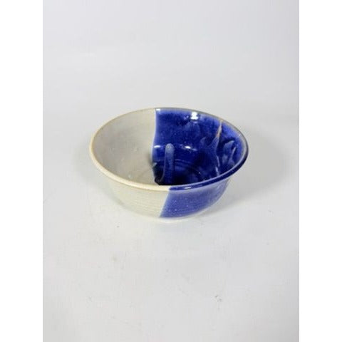 Apple Baker Stoneware Pottery Baking Dish Bundt Drip Glaze~Earthtones Blues Studio Potter Signed LMF Kitchenware Cooking