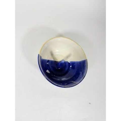 Apple Baker Stoneware Pottery Baking Dish Bundt Drip Glaze~Earthtones Blues Studio Potter Signed LMF Kitchenware Cooking