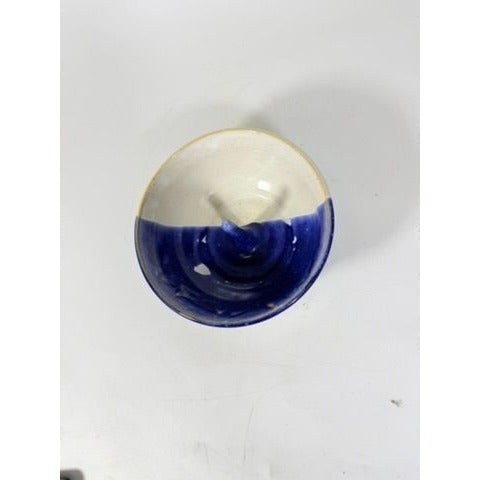 Apple Baker Stoneware Pottery Baking Dish Bundt Drip Glaze~Earthtones Blues Studio Potter Signed LMF Kitchenware Cooking