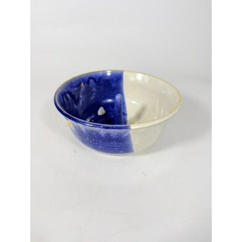 Apple Baker Stoneware Pottery Baking Dish Bundt Drip Glaze~Earthtones Blues Studio Potter Signed LMF Kitchenware Cooking