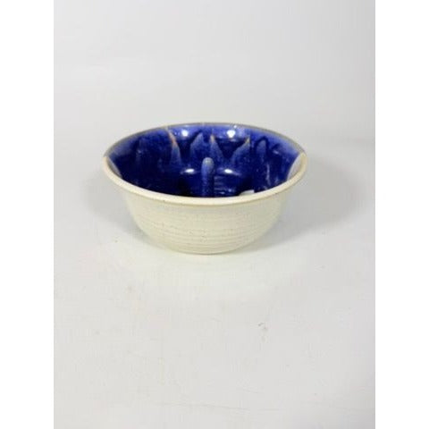 Apple Baker Stoneware Pottery Baking Dish Bundt Drip Glaze~Earthtones Blues Studio Potter Signed LMF Kitchenware Cooking