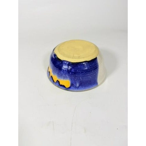 Apple Baker Stoneware Pottery Baking Dish Bundt Drip Glaze~Earthtones Blues Studio Potter Signed LMF Kitchenware Cooking