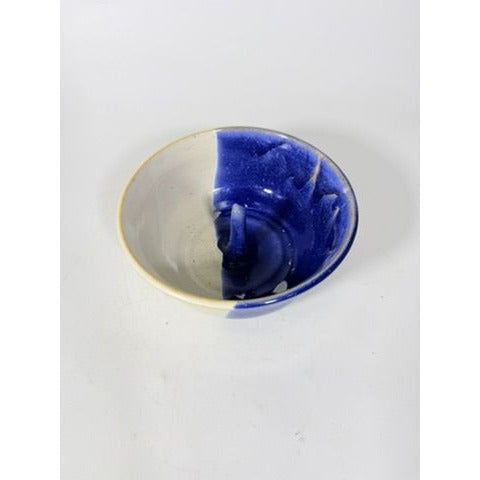 Apple Baker Stoneware Pottery Baking Dish Bundt Drip Glaze~Earthtones Blues Studio Potter Signed LMF Kitchenware Cooking