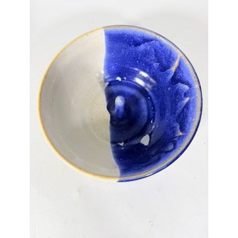 Apple Baker Stoneware Pottery Baking Dish Bundt Drip Glaze~Earthtones Blues Studio Potter Signed LMF Kitchenware Cooking