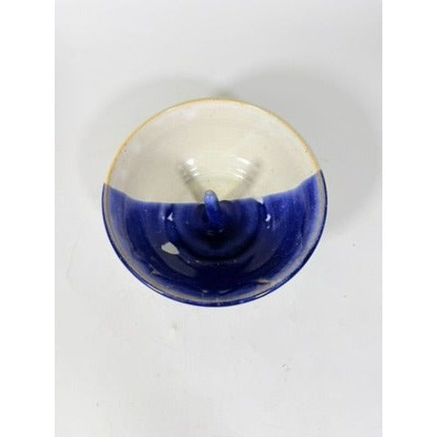 Apple Baker Stoneware Pottery Baking Dish Bundt Drip Glaze~Earthtones Blues Studio Potter Signed LMF Kitchenware Cooking