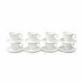 Ironstone Cups and Saucers Homer Laughlin White Dover Set 8 Stoneware Traditional Replacement China Vintage Coffee Tea