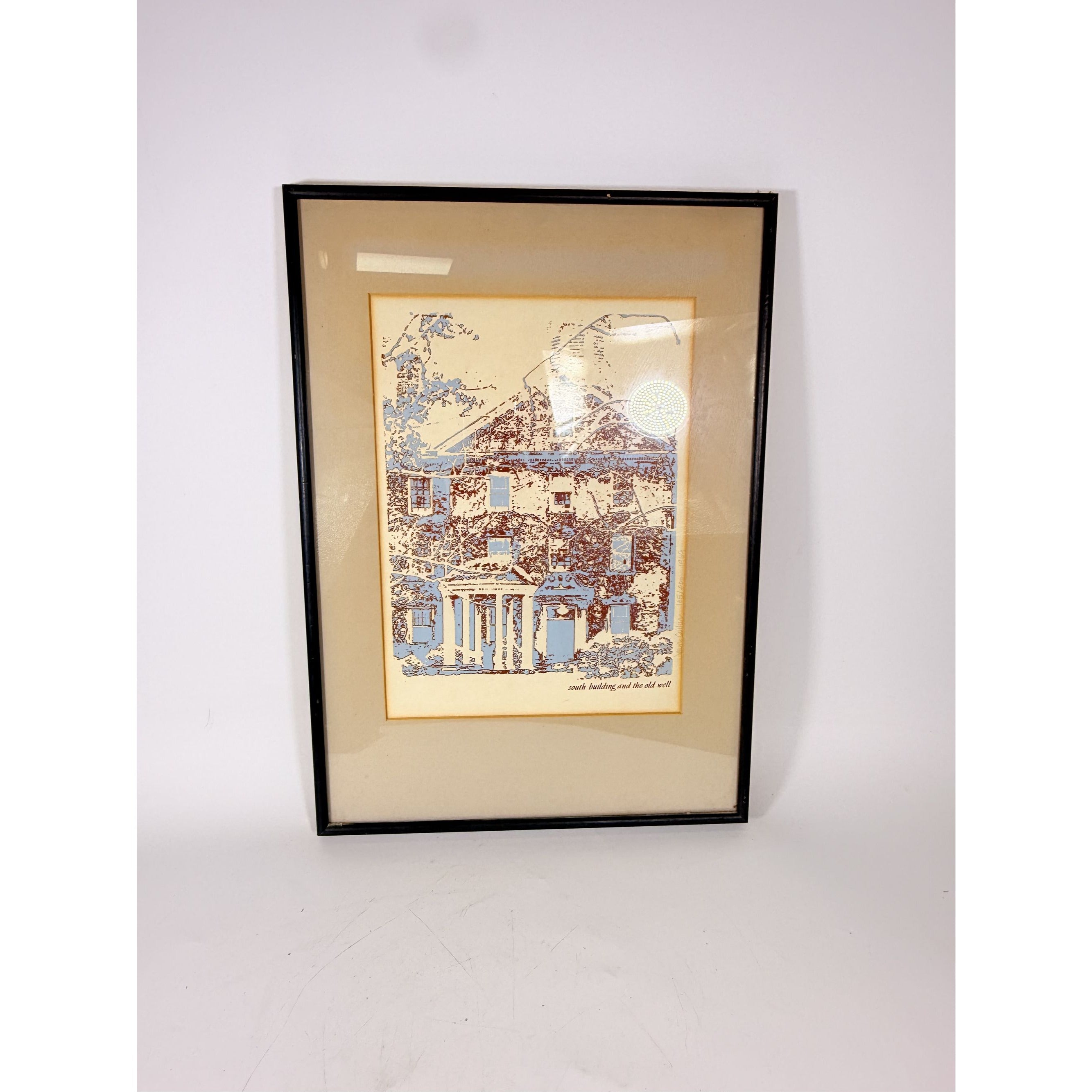 Artwork Framed UNC Carolina South Building and Old Well Reverse Film Photo Colorized Jean Collar Limited Editiion Wall Art Home Decor