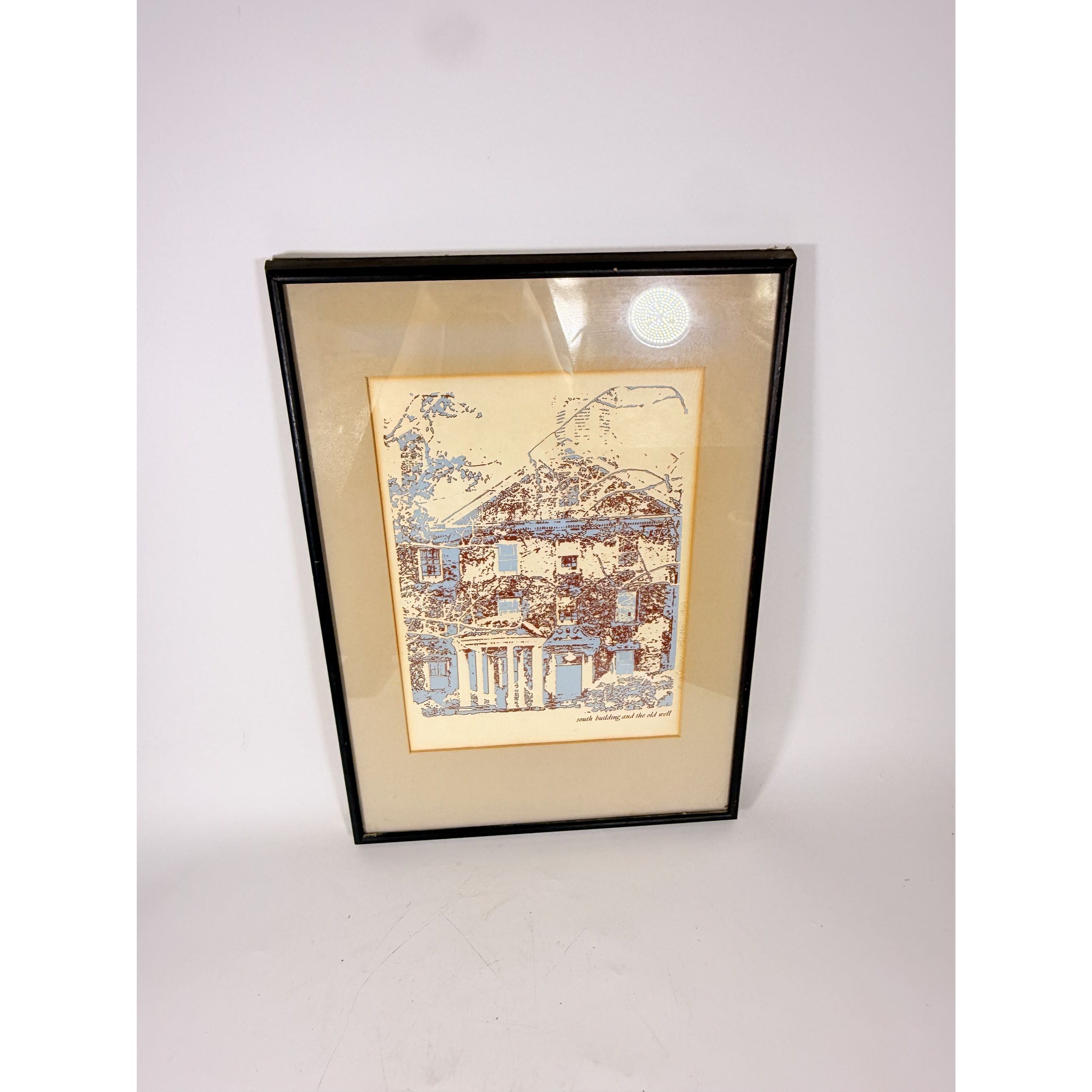 Artwork Framed UNC Carolina South Building and Old Well Reverse Film Photo Colorized Jean Collar Limited Editiion Wall Art Home Decor