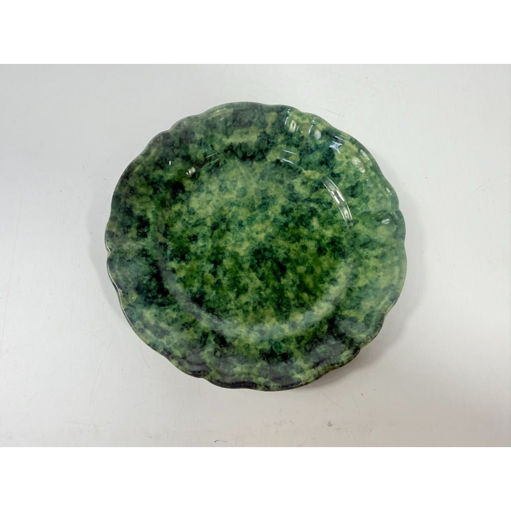 Dessert Appitizer Plates Italian Pottery Cantagalli Florance Italy Green Spongeware Replacement China Wedding Traditional Grand Millenial
