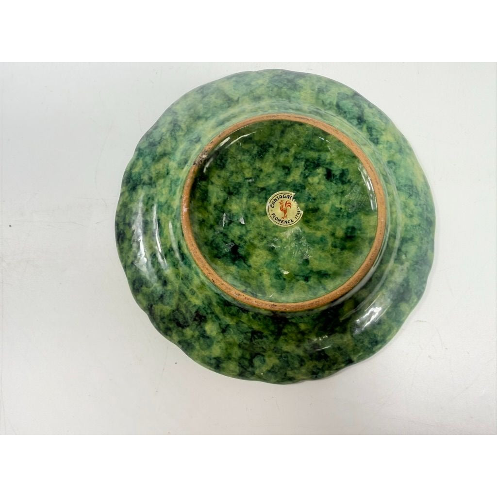 Dessert Appitizer Plates Italian Pottery Cantagalli Florance Italy Green Spongeware Replacement China Wedding Traditional Grand Millenial