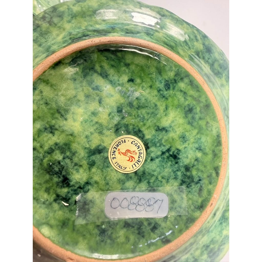 Dessert Appitizer Plates Italian Pottery Cantagalli Florance Italy Green Spongeware Replacement China Wedding Traditional Grand Millenial