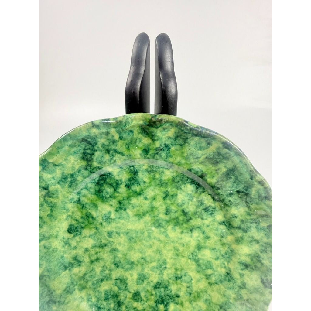 Dessert Appitizer Plates Italian Pottery Cantagalli Florance Italy Green Spongeware Replacement China Wedding Traditional Grand Millenial