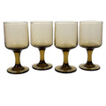 Wine Glasses Water Goblets Goblets Libbey Tawny Accent Smoky Brown Amber Vintage Mid Century Retro Drinkware Barware Replacement Glass