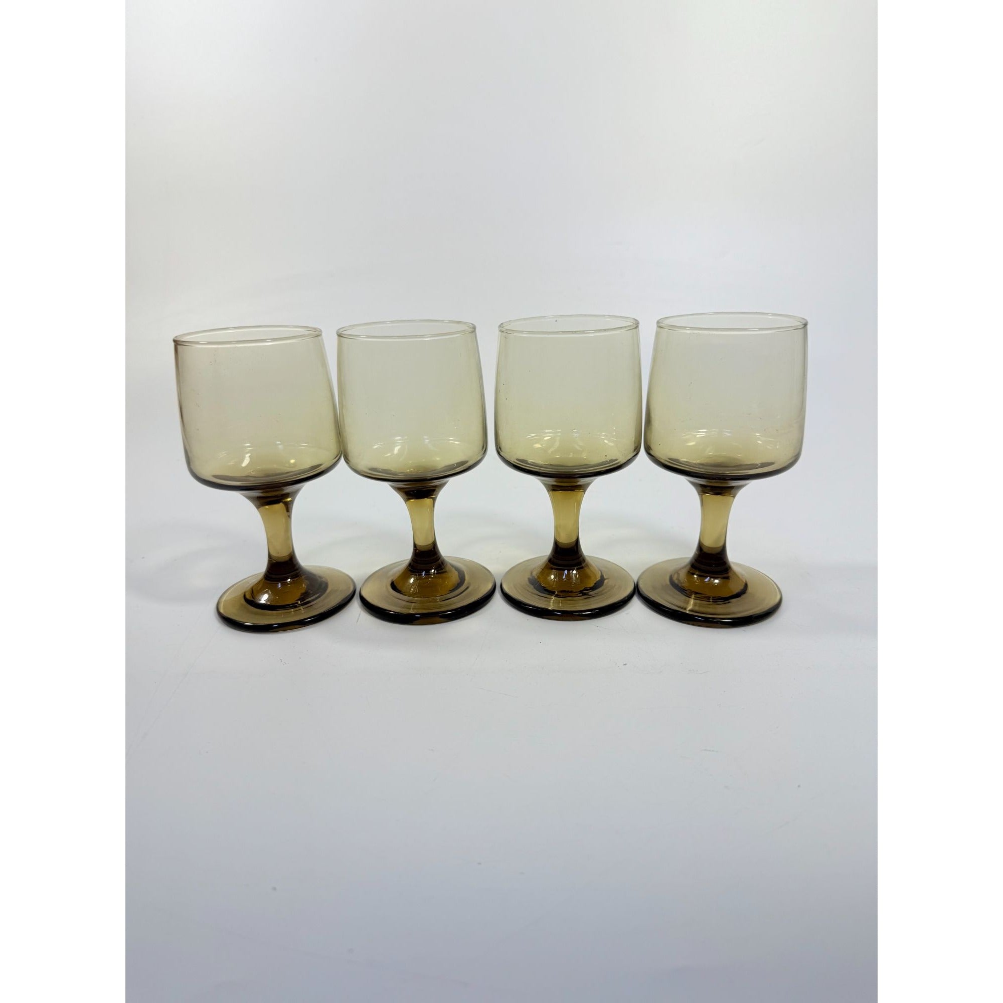 Wine Glasses Water Goblets Goblets Libbey Tawny Accent Smoky Brown Amber Vintage Mid Century Retro Drinkware Barware Replacement Glass