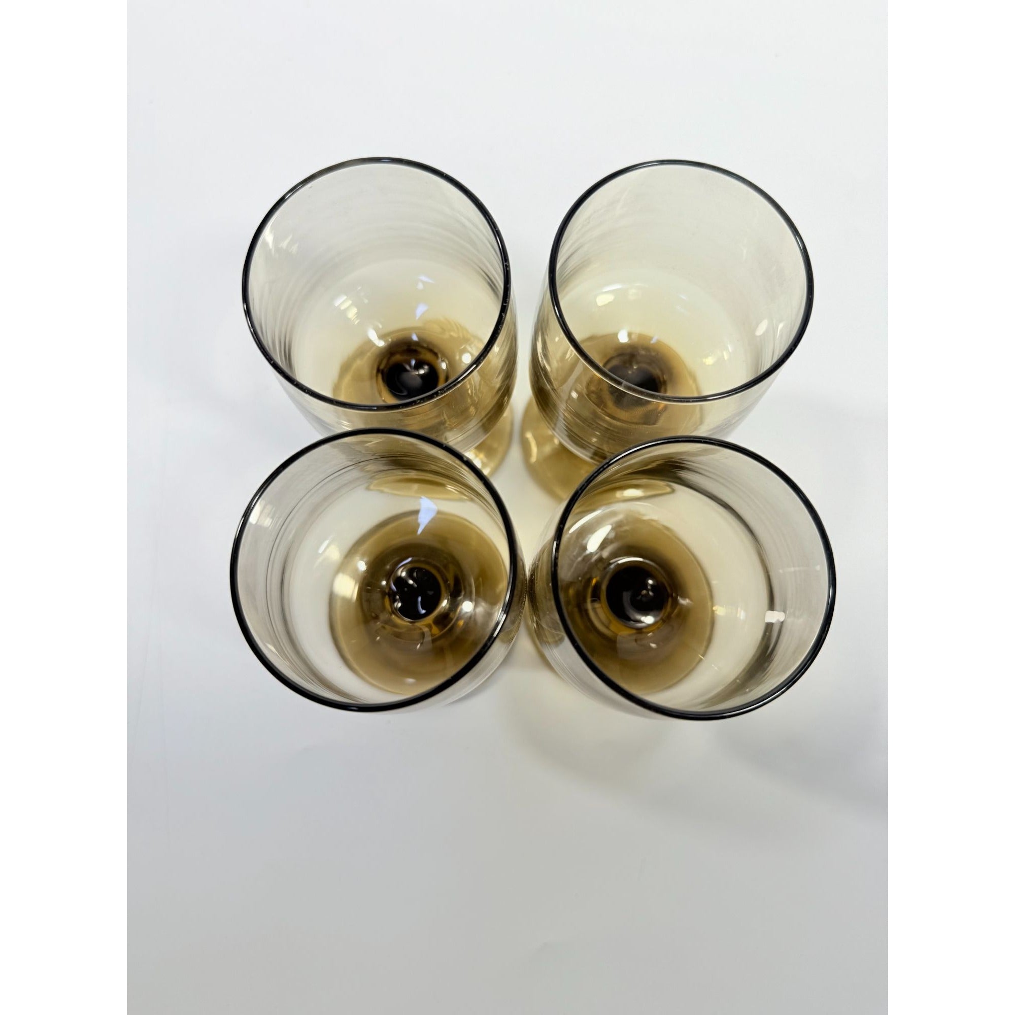 Wine Glasses Water Goblets Goblets Libbey Tawny Accent Smoky Brown Amber Vintage Mid Century Retro Drinkware Barware Replacement Glass