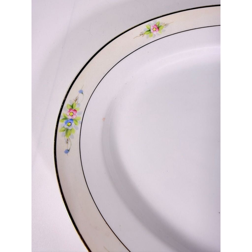 Serving Platter 14" Noritake Nippon Sedan Domed Vintage Hand-Painted Serveware Replacement China Flowers Floral