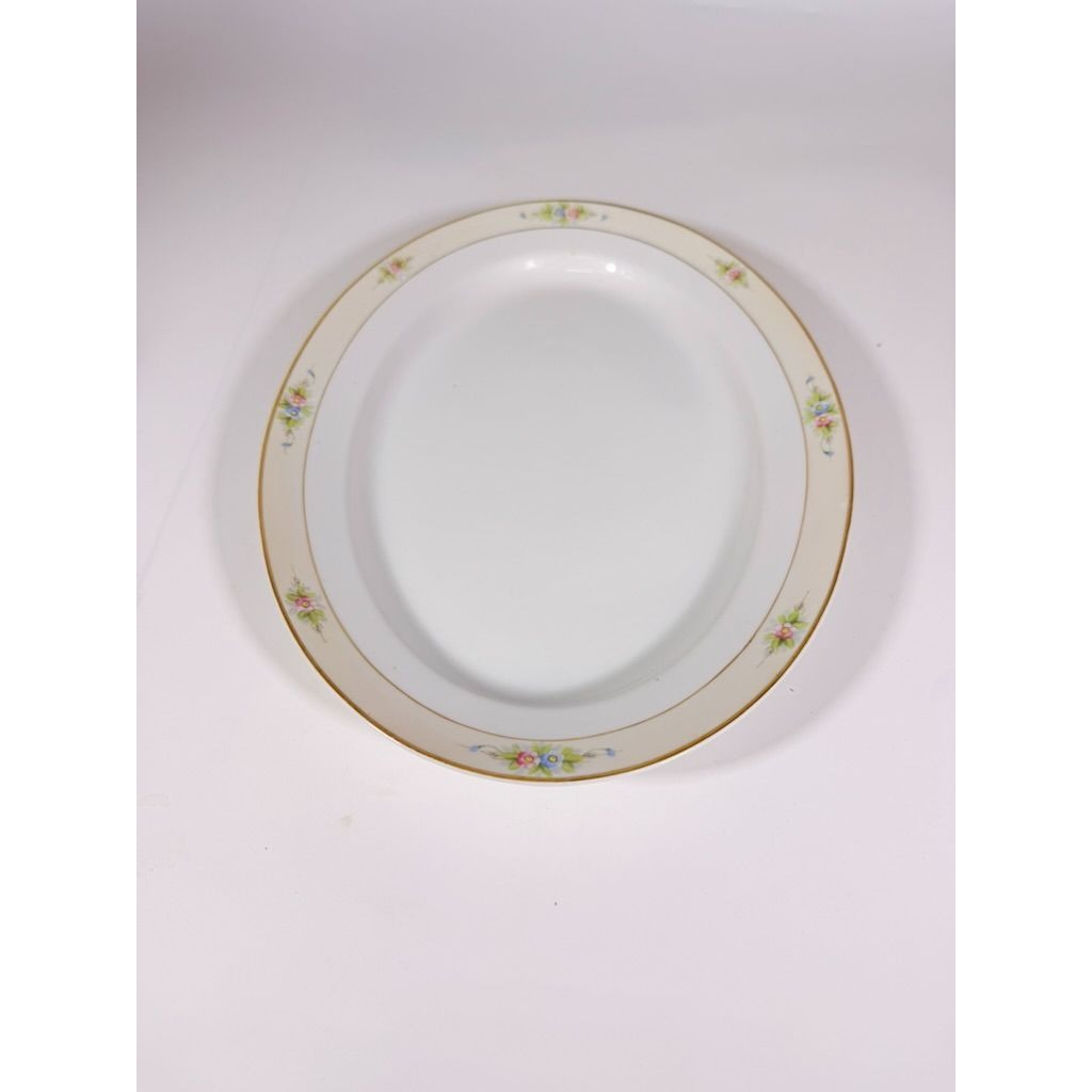 Serving Platter 14" Noritake Nippon Sedan Domed Vintage Hand-Painted Serveware Replacement China Flowers Floral