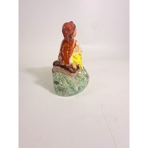 Porcelain Figurine Red Riding Hood Big Bad Wolf Character Vintage Antique Staffordshire Home Shelf Decor Decorative Accent Collectible