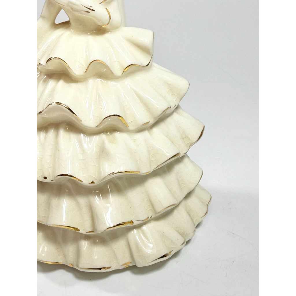 Porcelain Boudoir Table Small Night Light TV Television Lamp Southern Belle Girl Dress Victorian Coquette Girls Room Nursery Bathroom Japan