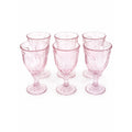 Noritake Pink Swirl Wine Goblets Set 6  Retired Replacement Glassware Stemware Barware Hostess Drinking Glasses