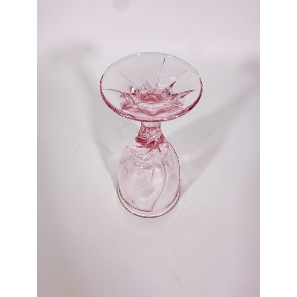 Noritake Pink Swirl Wine Goblets Set 6  Retired Replacement Glassware Stemware Barware Hostess Drinking Glasses