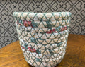 Vintage Rolled Rag Rug Basket Planter