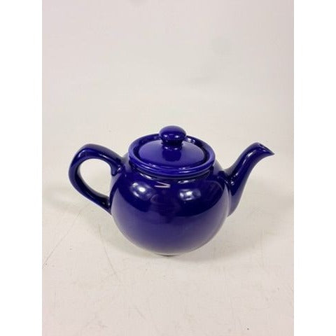 Mini Teapot Coffee Pot Marine Navy Blue Small Ceramic Glazed Pottery Stoneware Restaurant  Cottage Granny Core Collectable Vintage