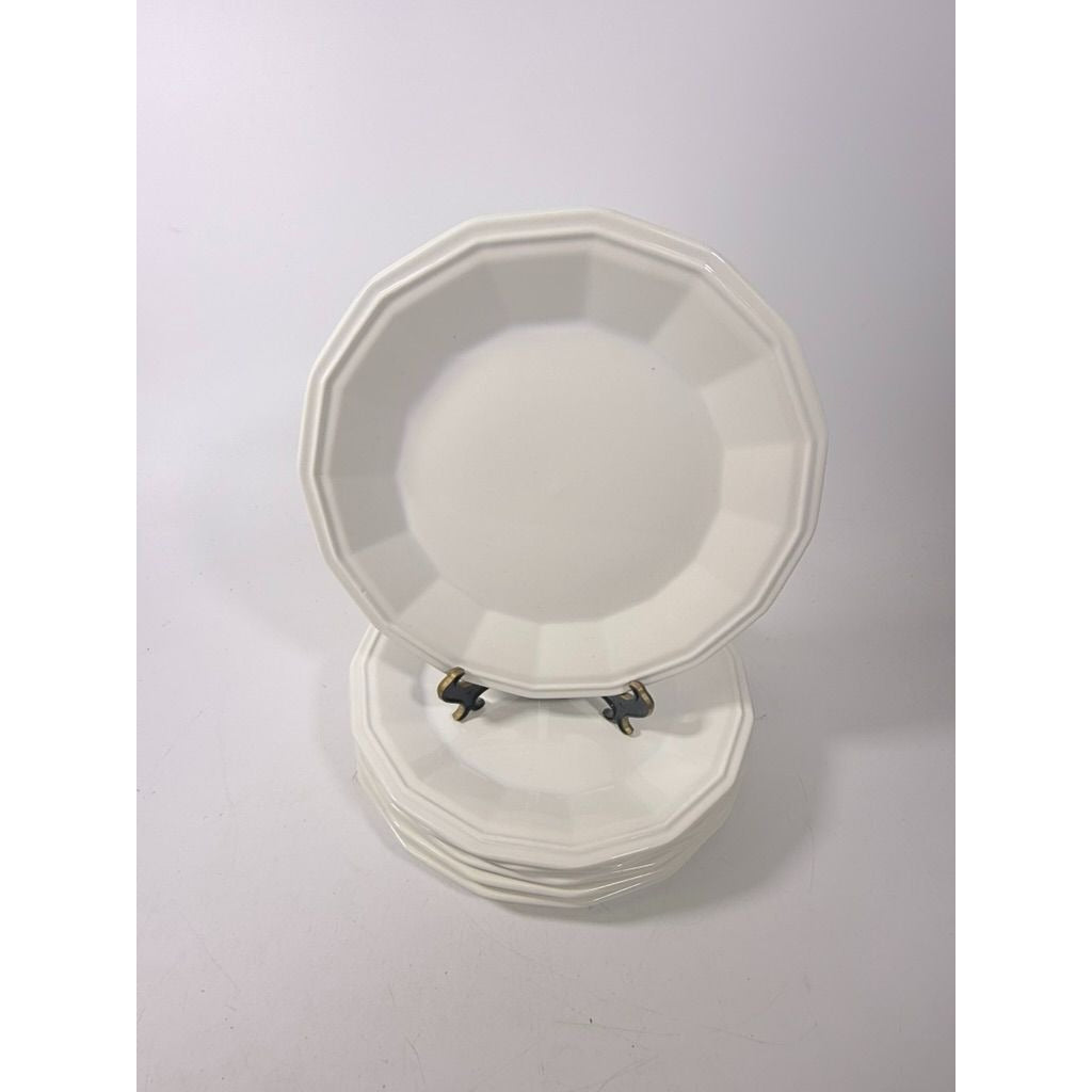 Ironstone Dinner Plates Homer Laughlin White Dover Set 6 Stoneware Traditional Replacement China Vintage