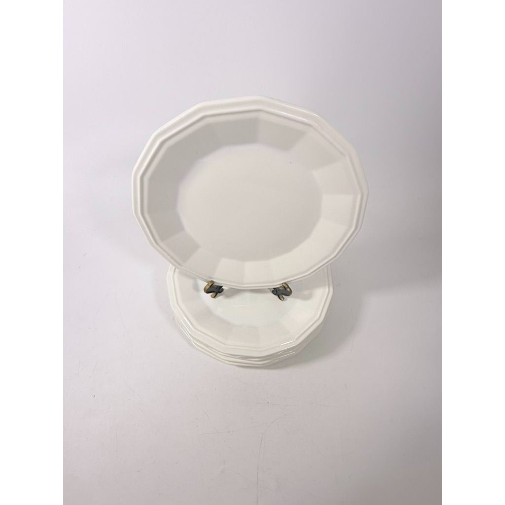 Ironstone Dinner Plates Homer Laughlin White Dover Set 6 Stoneware Traditional Replacement China Vintage