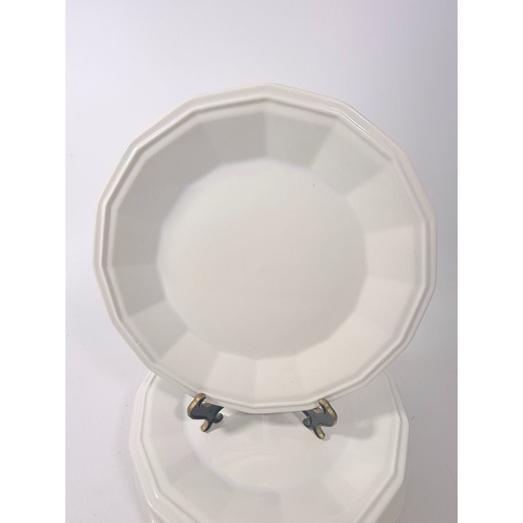 Ironstone Dinner Plates Homer Laughlin White Dover Set 6 Stoneware Traditional Replacement China Vintage
