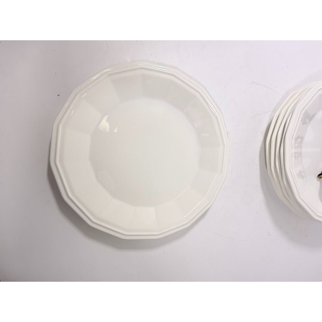 Ironstone Dinner Plates Homer Laughlin White Dover Set 6 Stoneware Traditional Replacement China Vintage