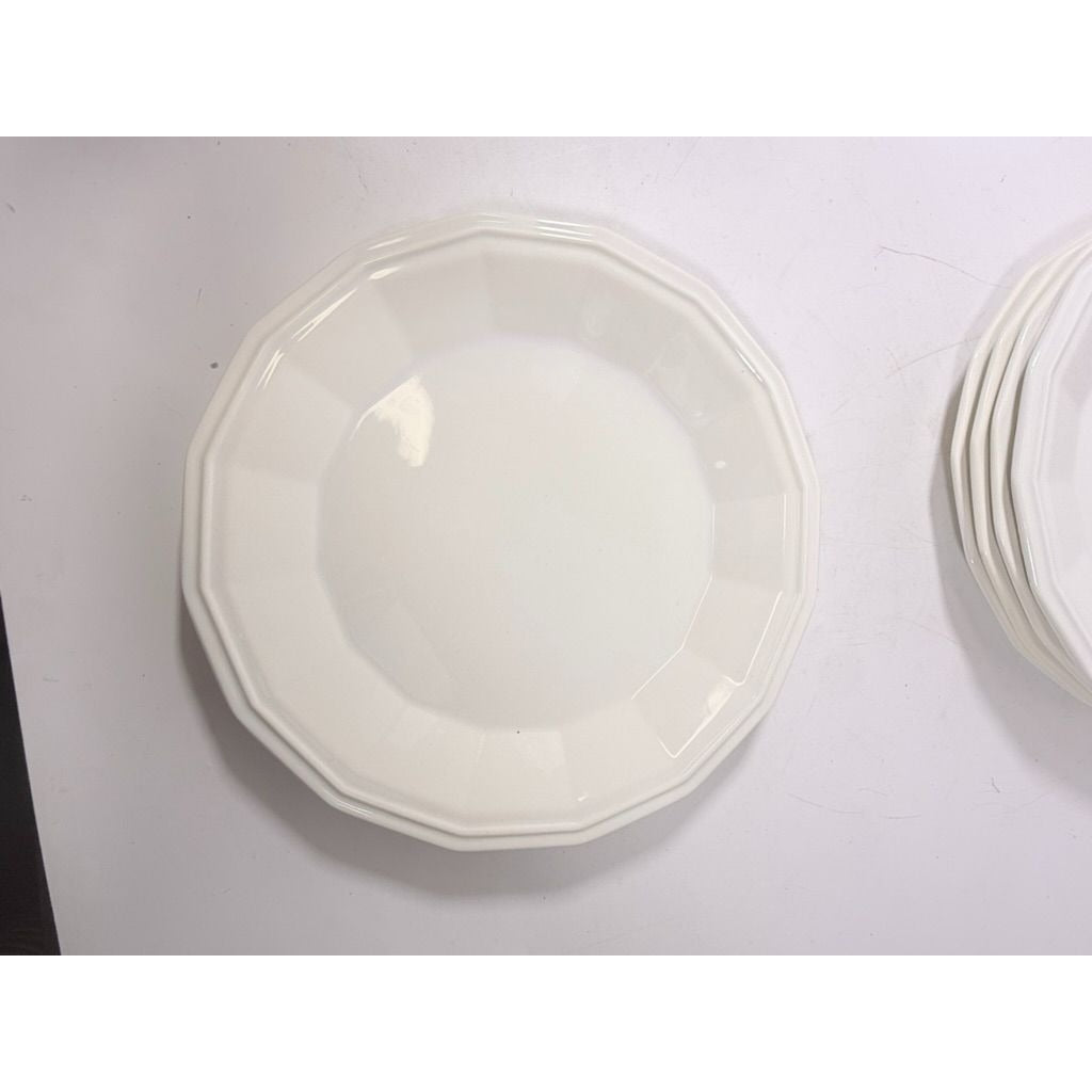 Ironstone Dinner Plates Homer Laughlin White Dover Set 6 Stoneware Traditional Replacement China Vintage