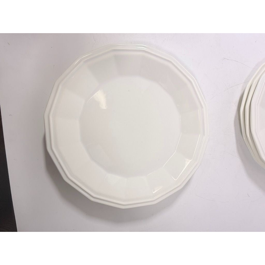 Ironstone Dinner Plates Homer Laughlin White Dover Set 6 Stoneware Traditional Replacement China Vintage
