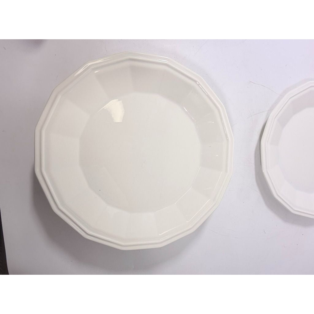 Ironstone Dinner Plates Homer Laughlin White Dover Set 6 Stoneware Traditional Replacement China Vintage