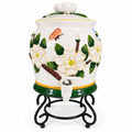 Beverage Dispenser Water Tea CBK Ltd Magnolia Bees Flowers Hand Painted Ceramic Vintage Lemonade Hostess Party Metal Stand Southern