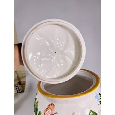 Beverage Dispenser Water Tea CBK Ltd Magnolia Bees Flowers Hand Painted Ceramic Vintage Lemonade Hostess Party Metal Stand Southern