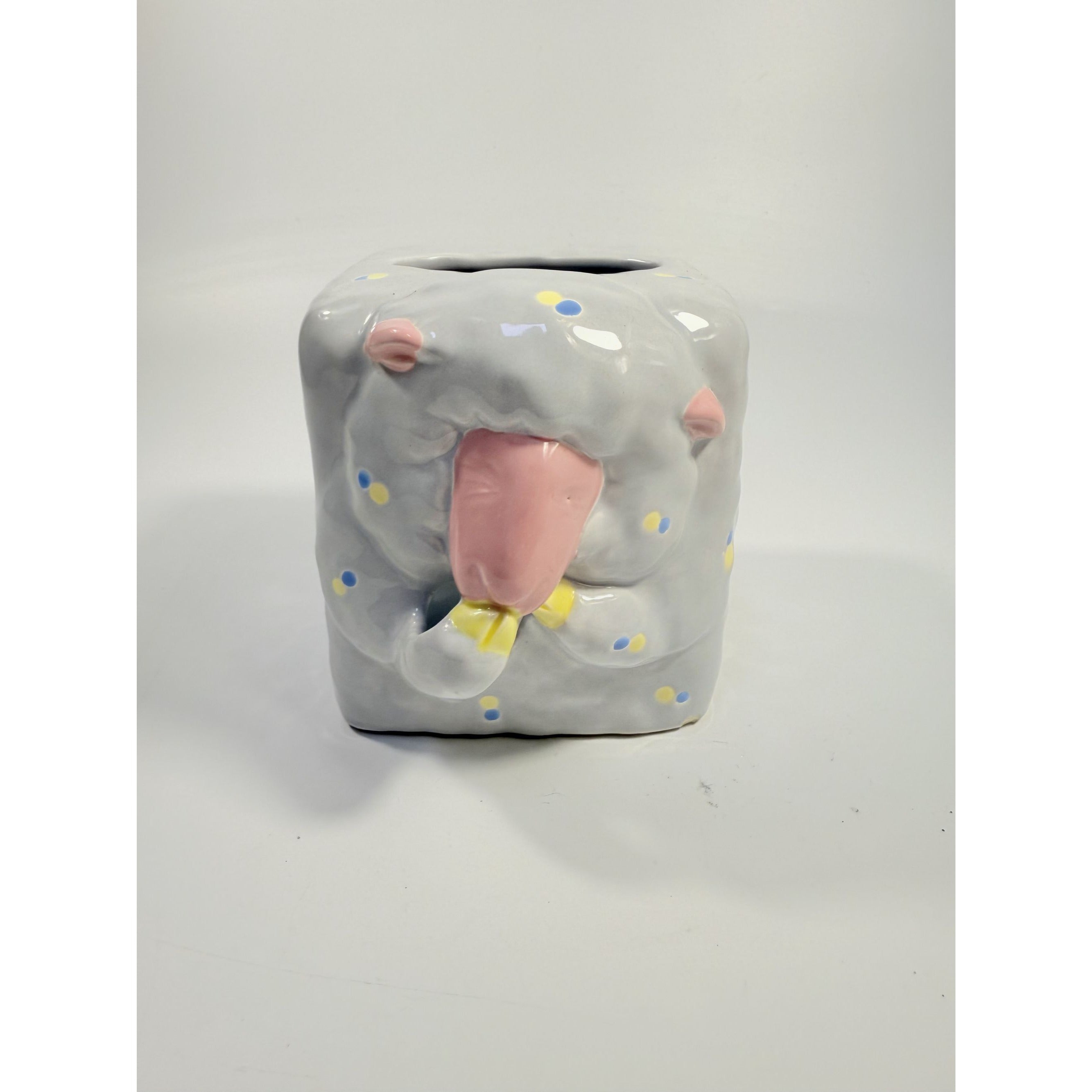 Cermamic Tissue Cover Box Fitz and Floyd Sheila Sheep 1985 Fantasy Fair Vintage Quirky Home Decor Decorative Accents Bedroom Bathroom