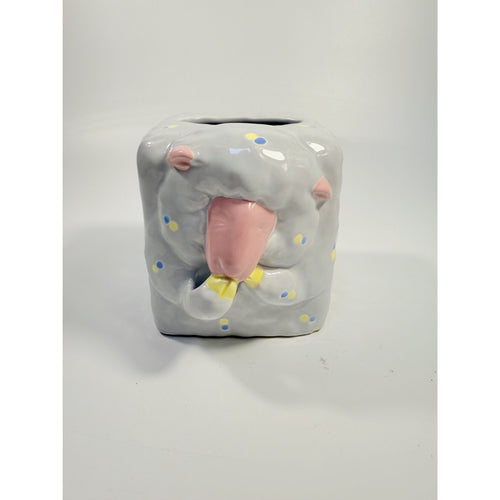 Cermamic Tissue Cover Box Fitz and Floyd Sheila Sheep 1985 Fantasy Fair Vintage Quirky Home Decor Decorative Accents Bedroom Bathroom