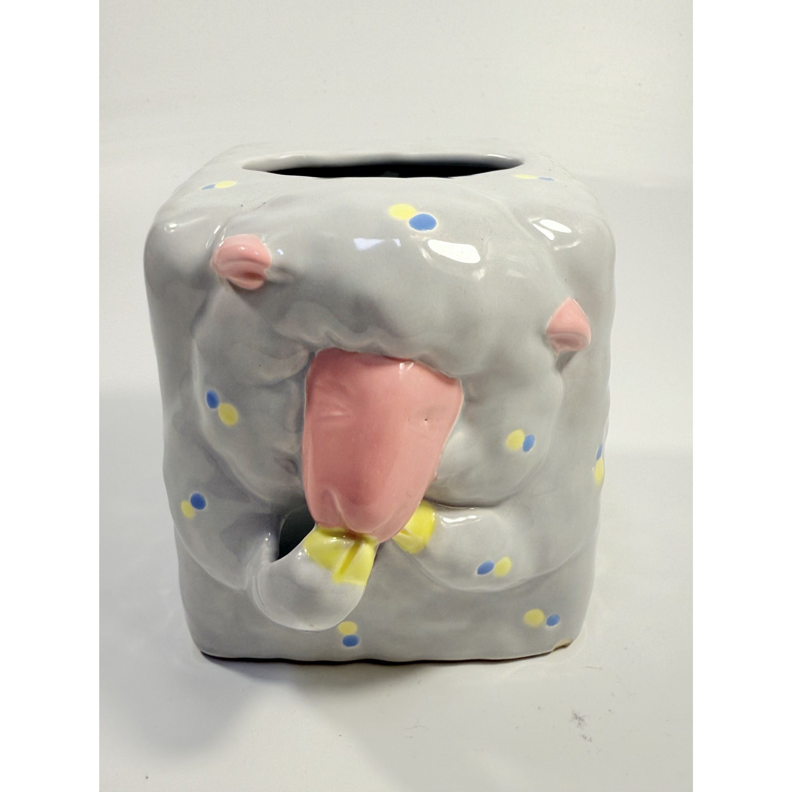 Cermamic Tissue Cover Box Fitz and Floyd Sheila Sheep 1985 Fantasy Fair Vintage Quirky Home Decor Decorative Accents Bedroom Bathroom