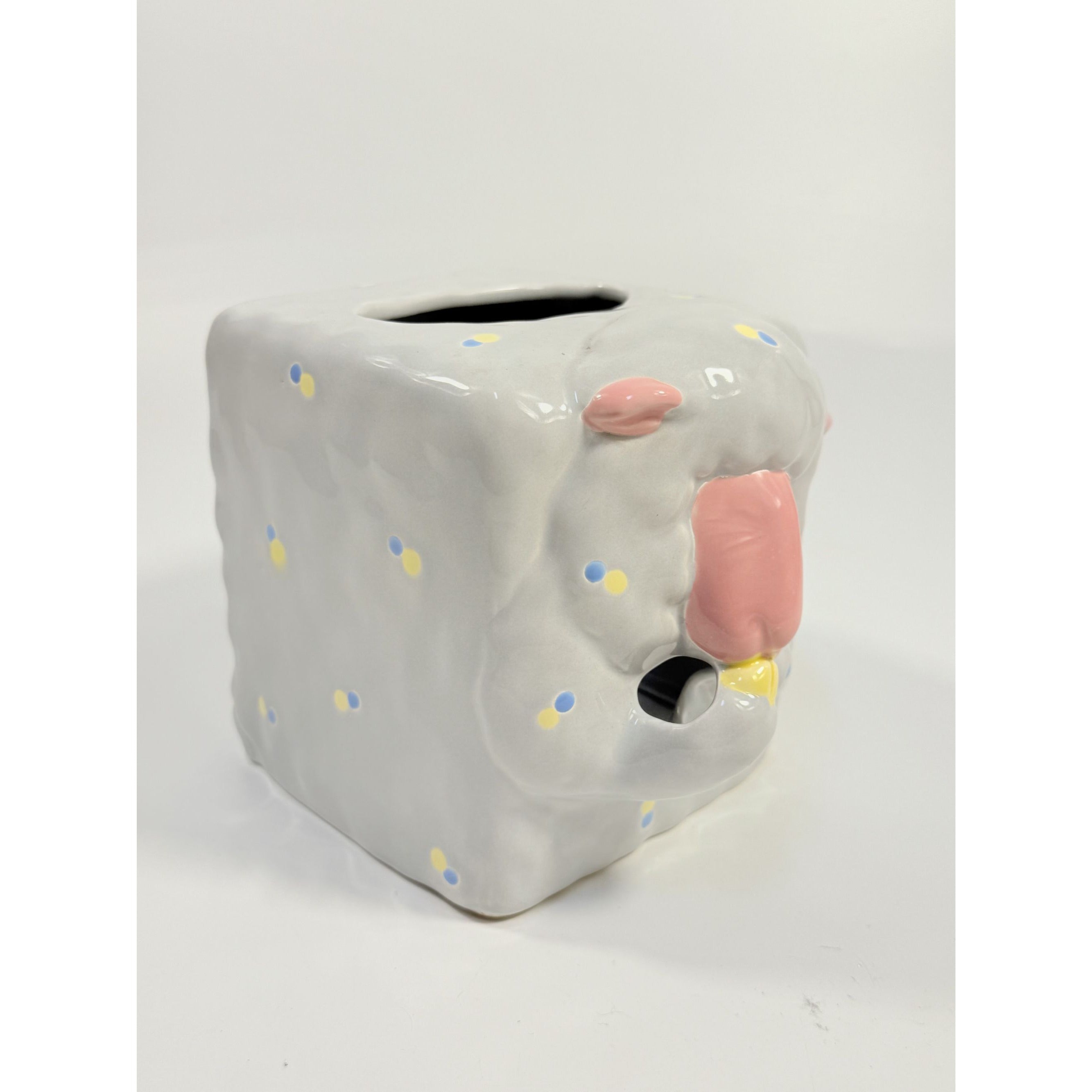 Cermamic Tissue Cover Box Fitz and Floyd Sheila Sheep 1985 Fantasy Fair Vintage Quirky Home Decor Decorative Accents Bedroom Bathroom
