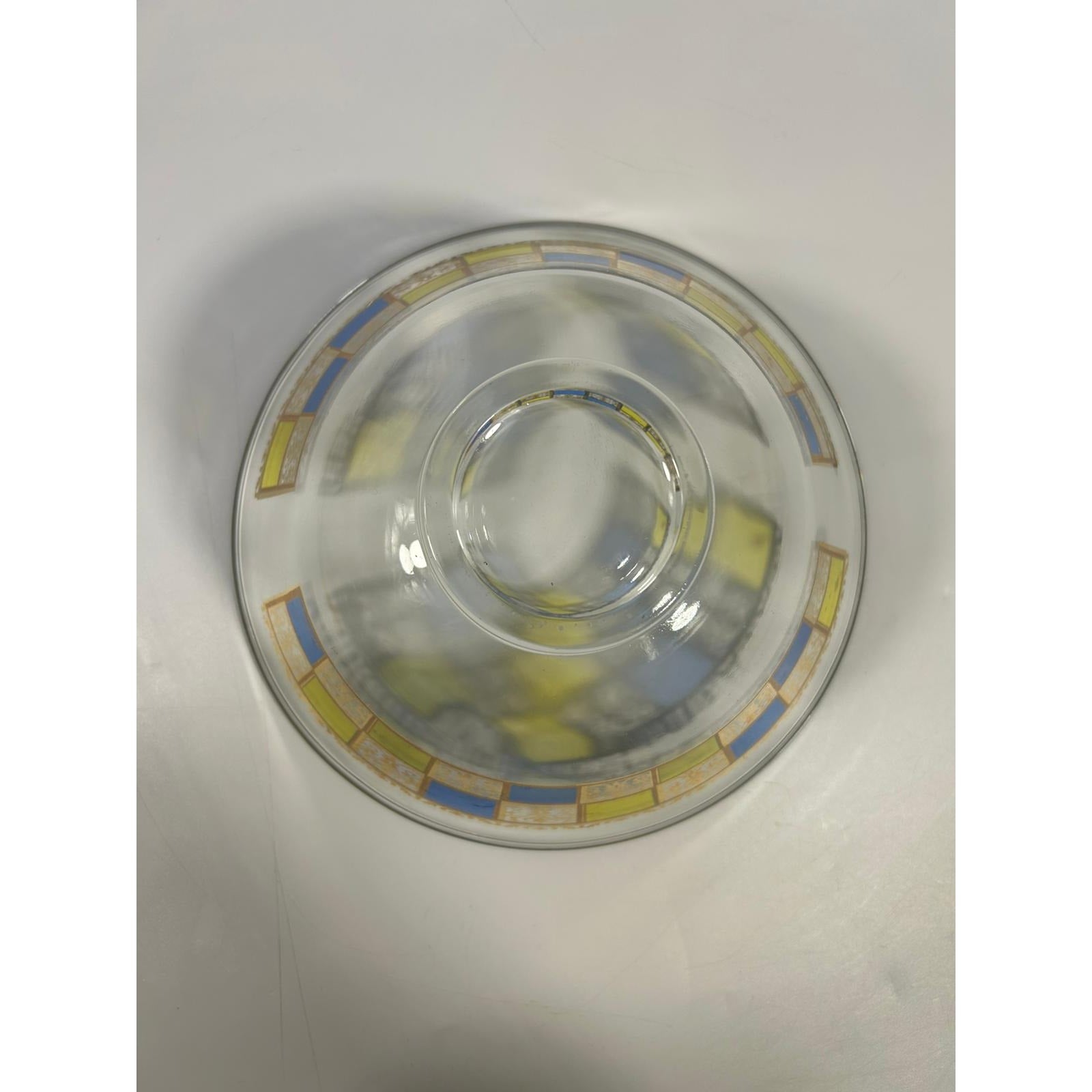 Glass Serving Bowl Culver Rivera 22 KT Gold Vintage Mid Century Yellow Green Retro Serveware Replacement Dining Hostess Gift