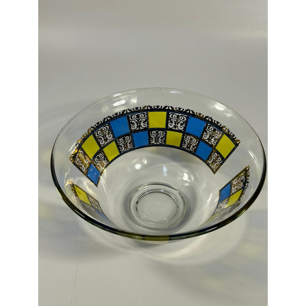 Glass Serving Bowl Culver Rivera 22 KT Gold Vintage Mid Century Yellow Green Retro Serveware Replacement Dining Hostess Gift