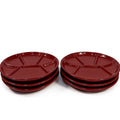 Williams Sonoma Varages Fondue Appetizer Divided Plates 8" Burgandy Set 6 | Replacement China Ceramic Porcelain Belvedere Pomegrante Vintage